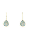 Boucles d'oreilles Rosalie doré et labradorite grise 