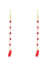 Boucles d'oreilles Rosie doré et jade rouge 