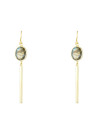 Boucles d'oreilles Selma doré et labradorite grise 