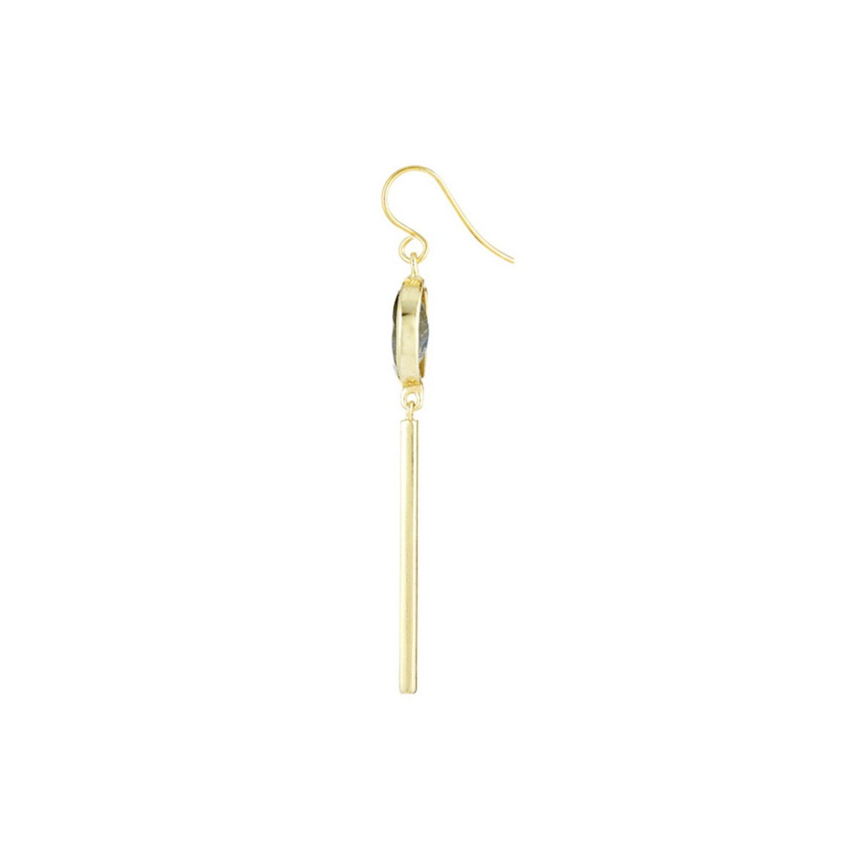 3EC416Gjgv Boucles d'oreilles "Vestige" Labradorite Laiton doré