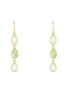 Boucles d'oreilles Sidonie doré et calcédoine, préhnite verte 