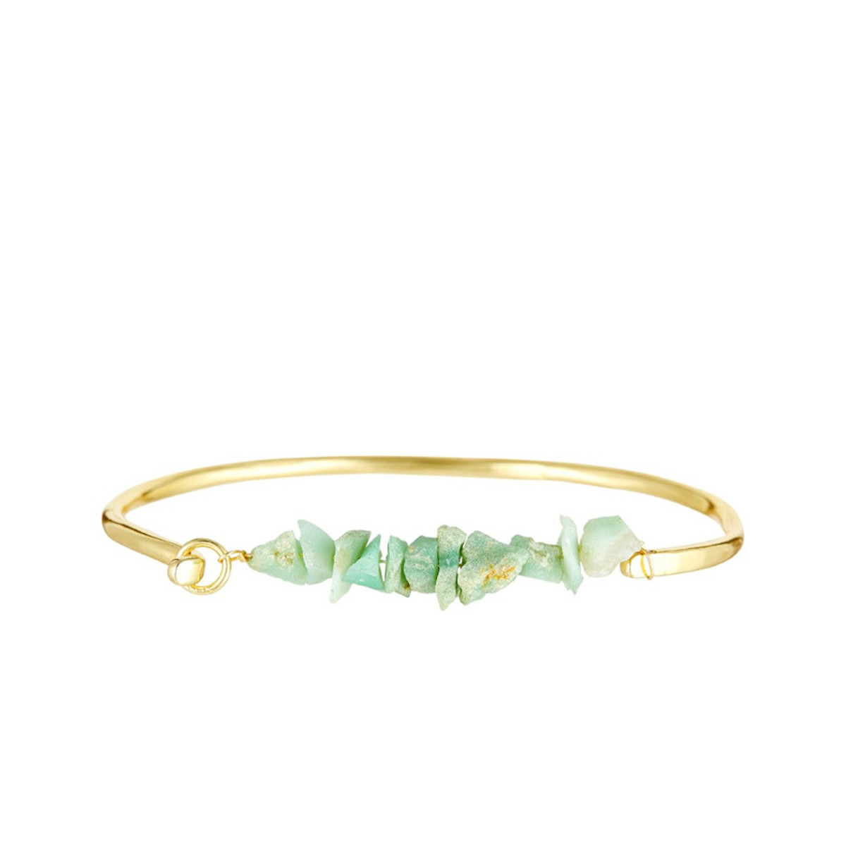 Bracelet Célie doré et chrysophase verte Bracelet jonc laiton doré monté d'une chrysophase verte "Célie"
