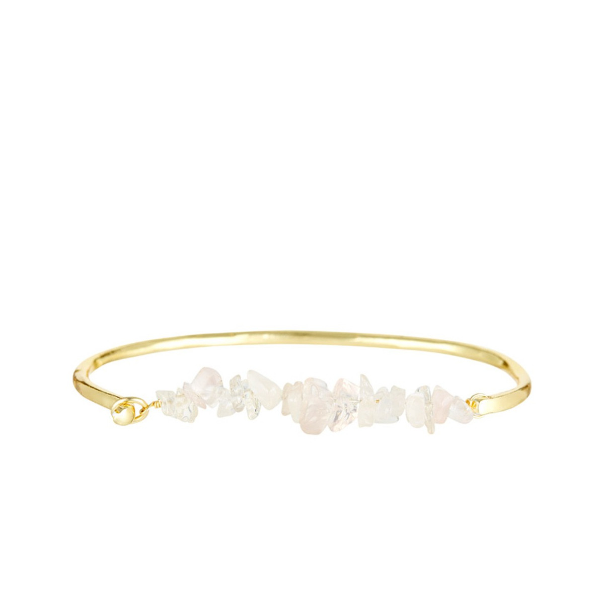 Bracelet Célie doré et quartz rose Bracelet "Célestera" Quartz rose Laiton doré