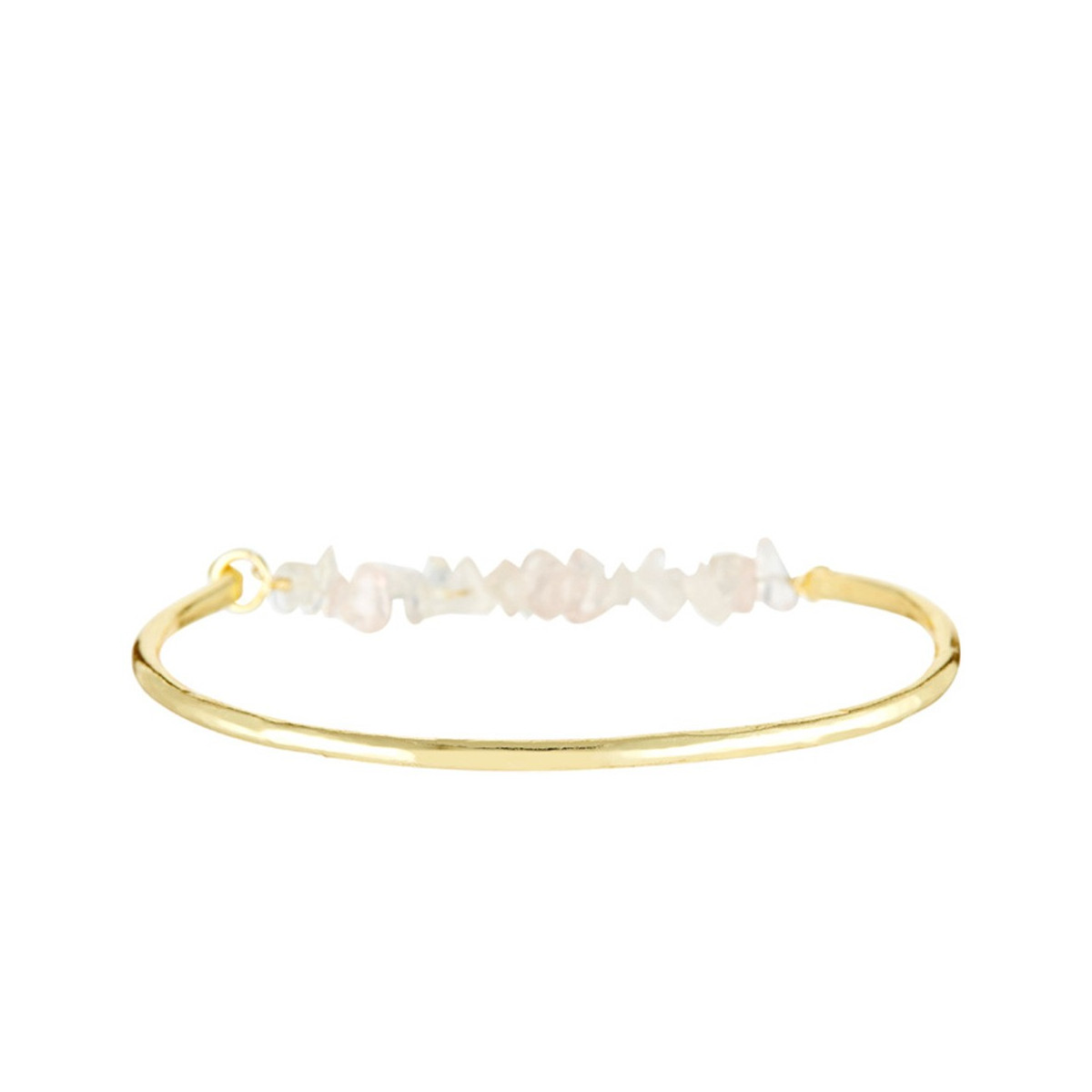 3RE925Rojgv Bracelet "Célestera" Quartz rose Laiton doré