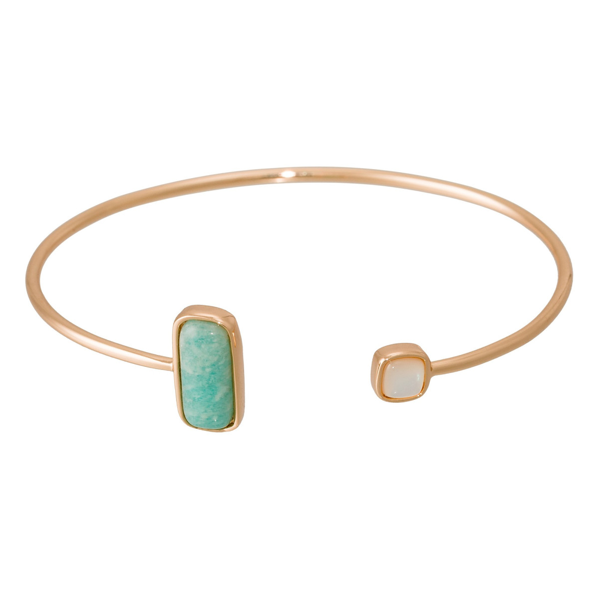 Bracelet "Vivalis" Amazonite et Nacre Laiton doré