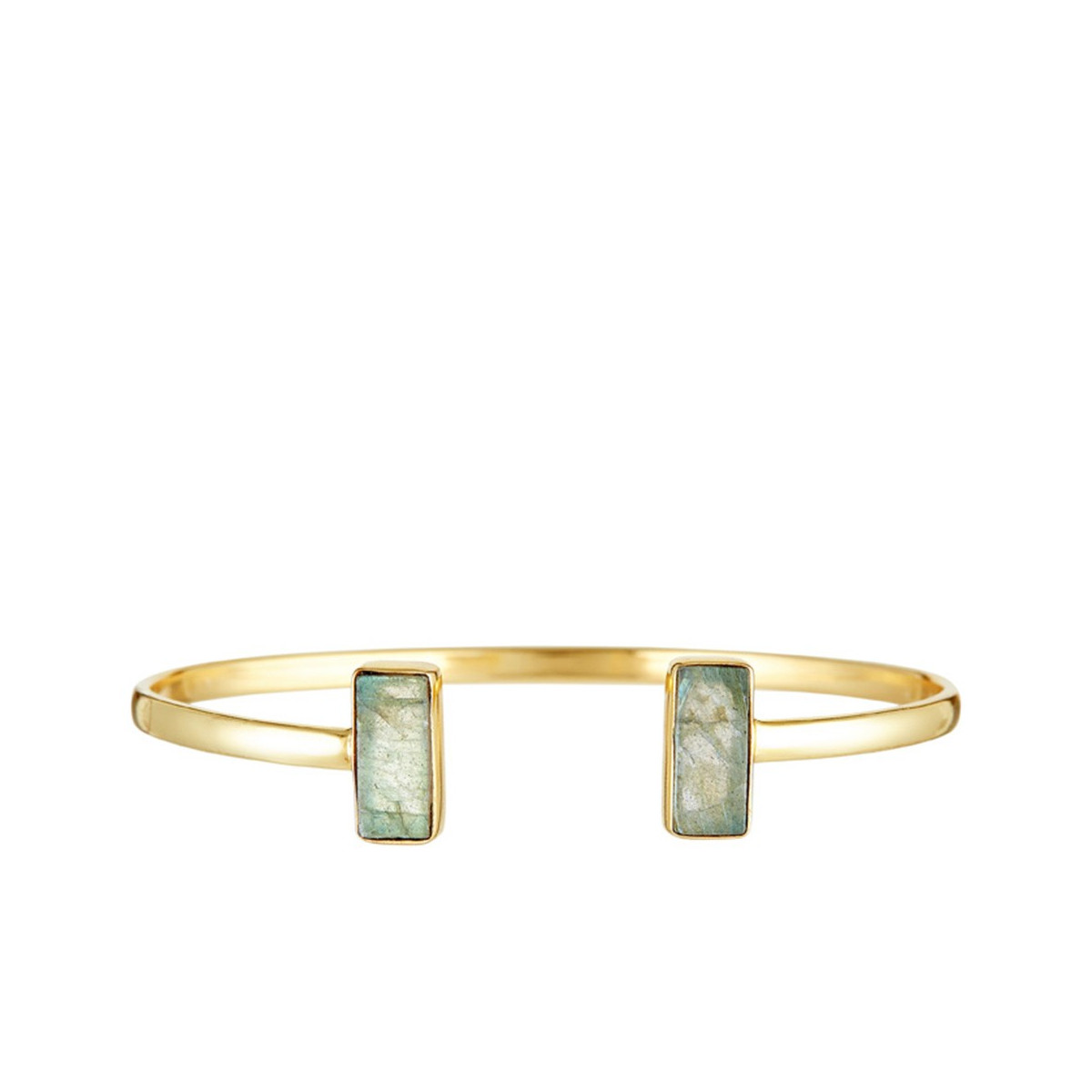 Bracelet Evita doré et labradorite grise Bracelet "Vortex" Labradorite Laiton doré