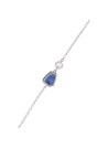 Bracelet Juliana Argenté et aventurine, quartz bleue et rose 