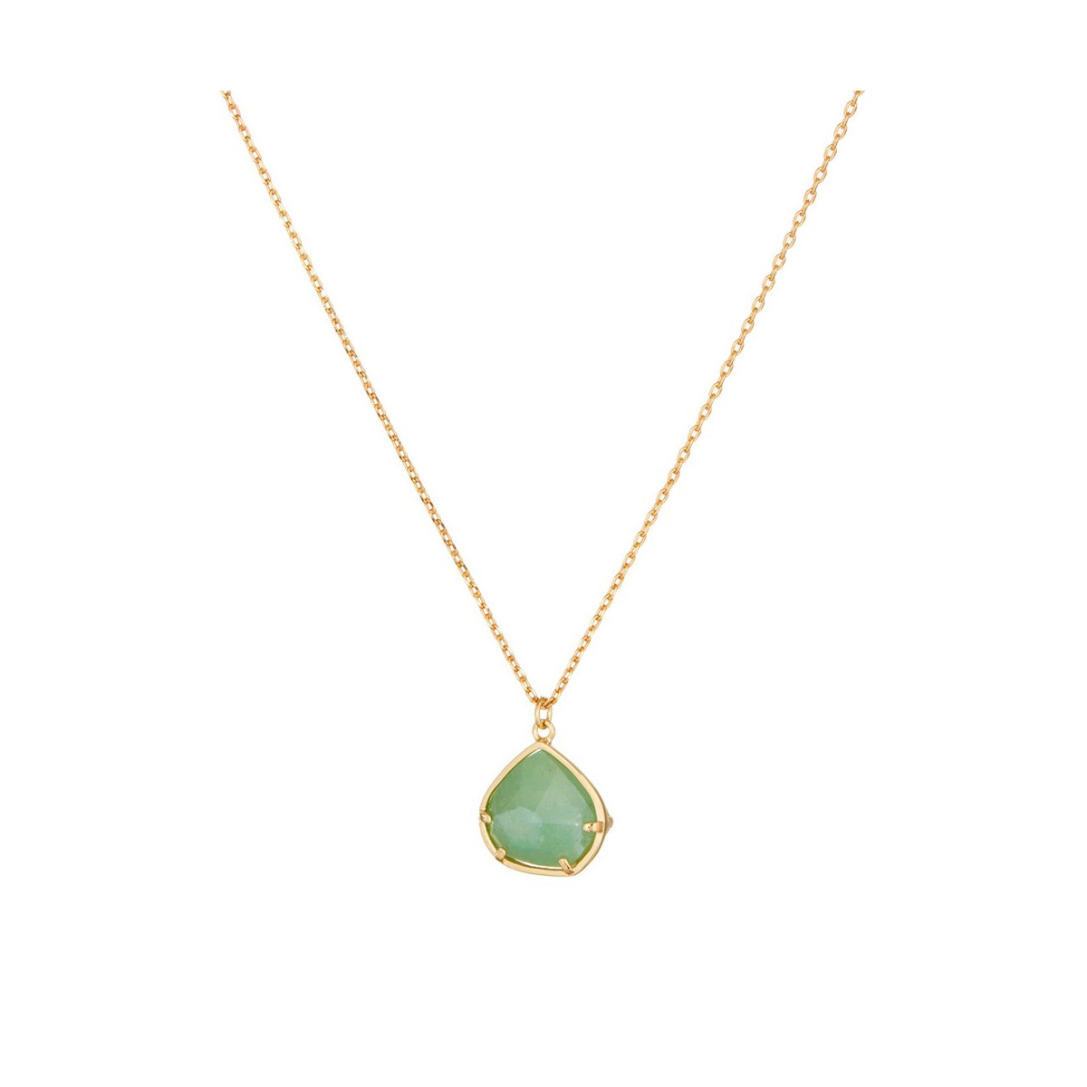 Collier Charlie doré et aventurine verte Collier "Paradisia" Aventurine verte Laiton doré