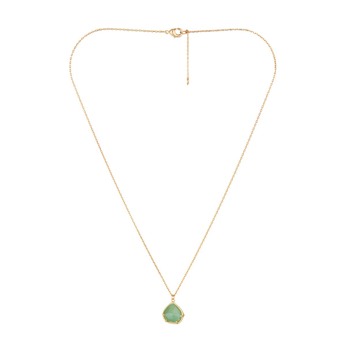3CS645Vjgv Collier "Paradisia" Aventurine verte Laiton doré