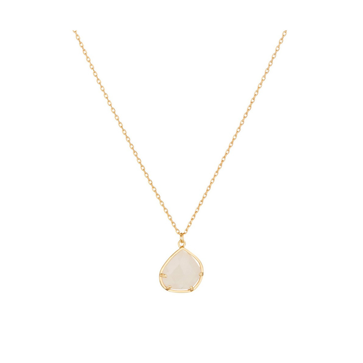 Collier laiton doré monté d'un quartz rose " Charlie "