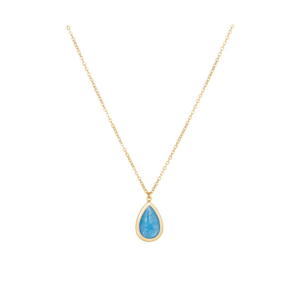 Collier Lila doré et aventurine bleue Collier "Évanélys" Aventurine bleue Laiton doré
