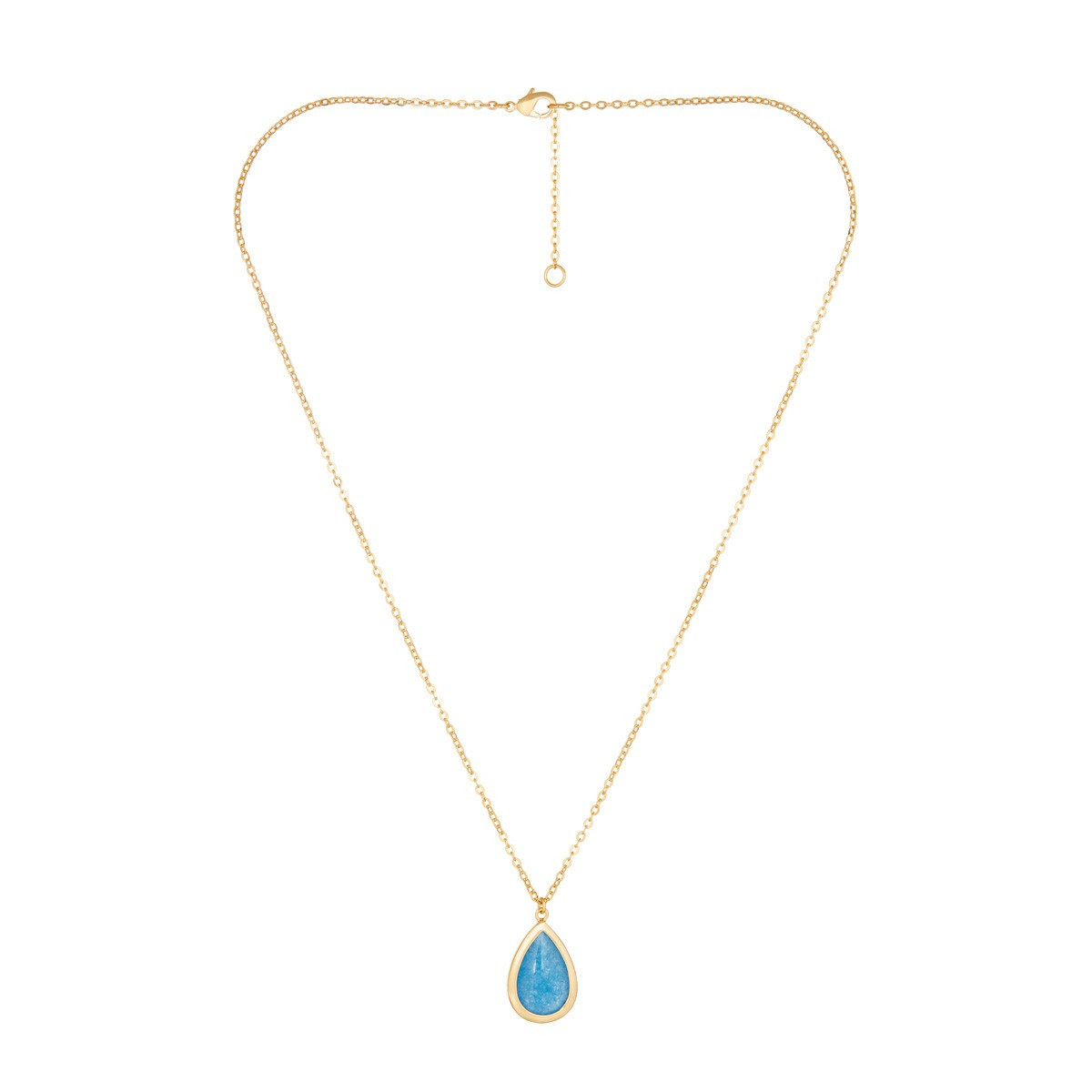 3CS117Bjgv Collier "Évanélys" Aventurine bleue Laiton doré