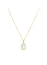 Collier Lila doré et crystal blanche 