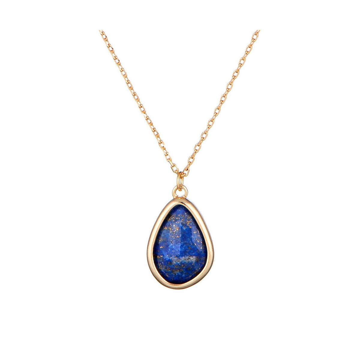 Collier Louane doré et lapis bleue Collier "Pérénelle" Lapis Lazuli bleu Laiton doré