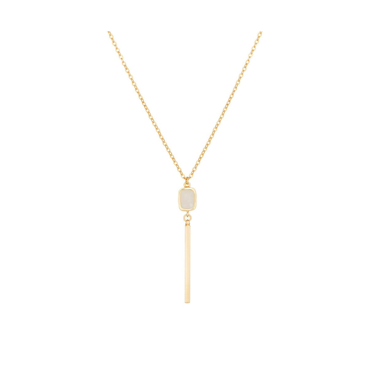 Collier Louna doré et crystal blanche Collier "Orageuse" Crystal Laiton doré