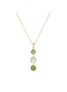 Collier Sonie doré et calcédoine, préhnite verte 