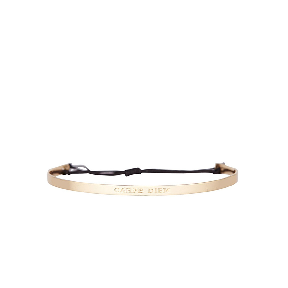 Bracelet Jonc à message "CARPE DIEM" doré Bracelet à message "Carpe Diem" Cordon Laiton doré