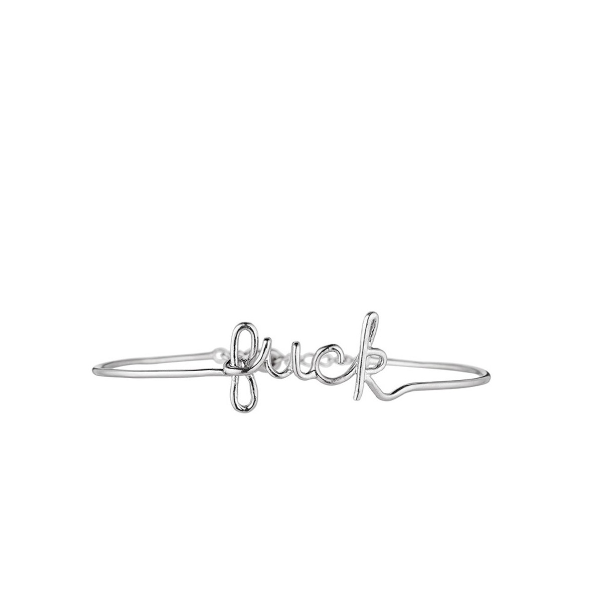 "FUCK" Bracelet fil lettering argenté à message
