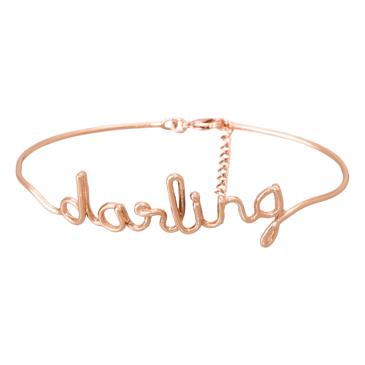 "DARLING" Bracelet fil lettering rosé à message