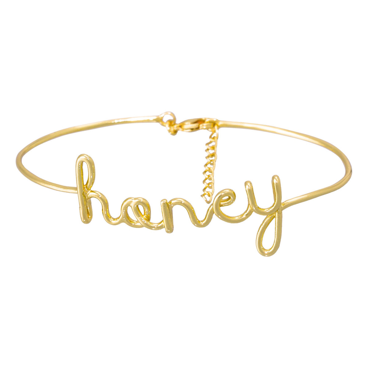 "HONEY" Bracelet fil lettering doré à message