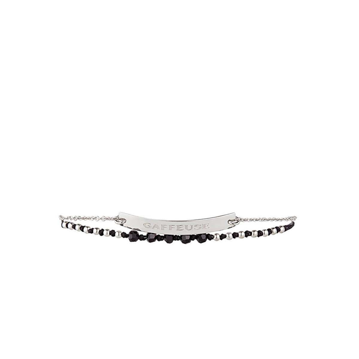 Bracelet Jonc à message "GAFFEUSE" argenté "GAFFEUSE" Bracelet chaine argenté à message