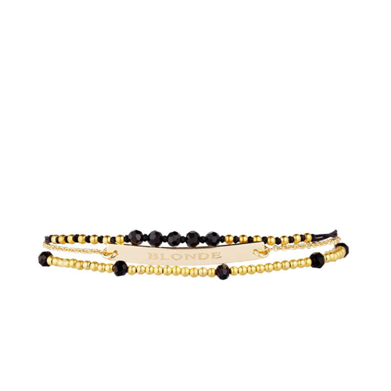 Bracelet Jonc à message "BLONDE" doré Bracelet Jonc à message "BLONDE" doré