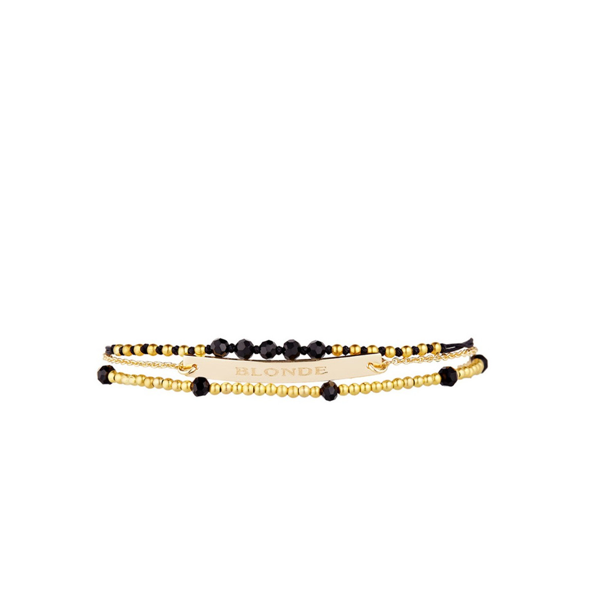 Bracelet Jonc à message "BLONDE" doré "BLONDE" Bracelet chaine doré à message