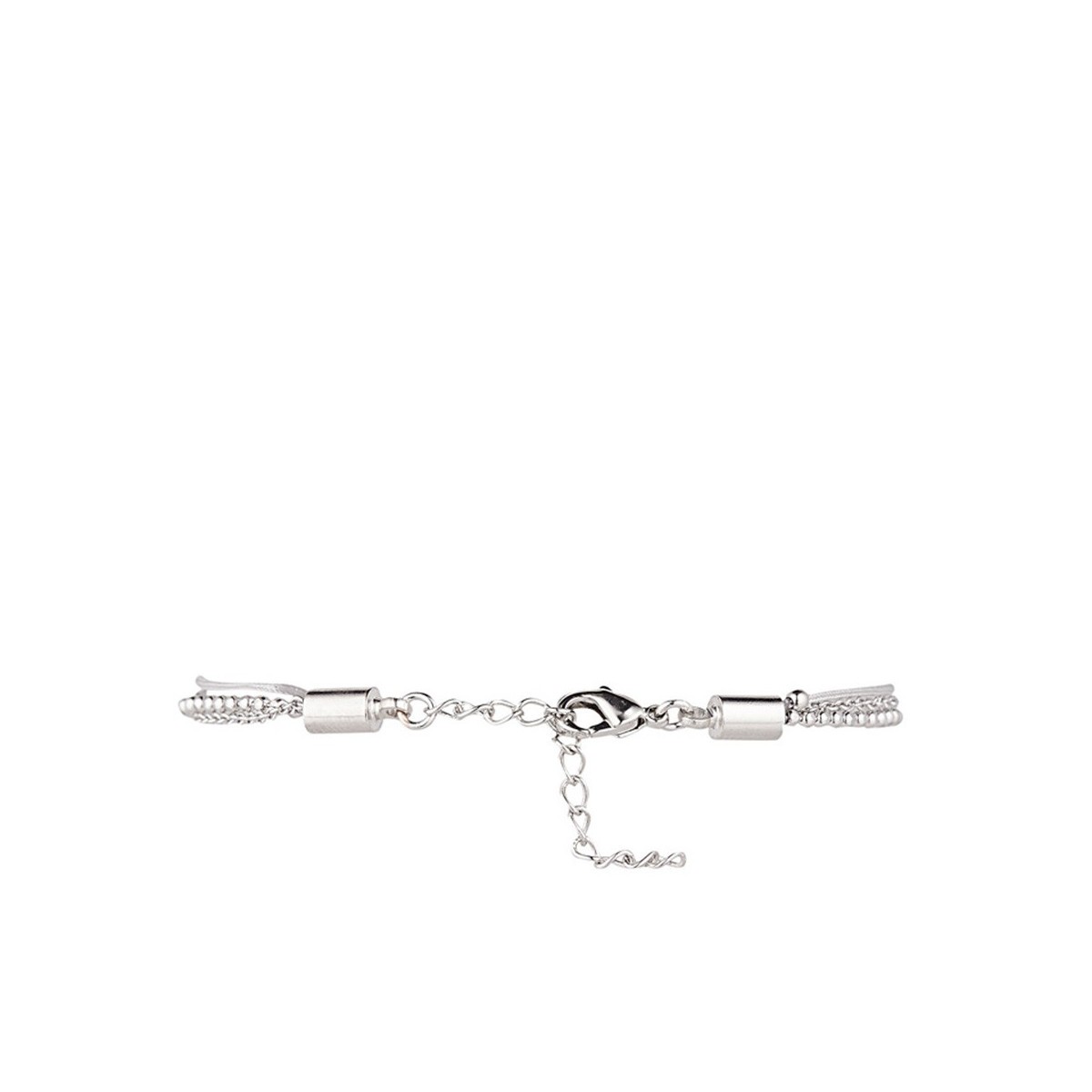 "FILLE A PAPA" Bracelet chaine argenté à message