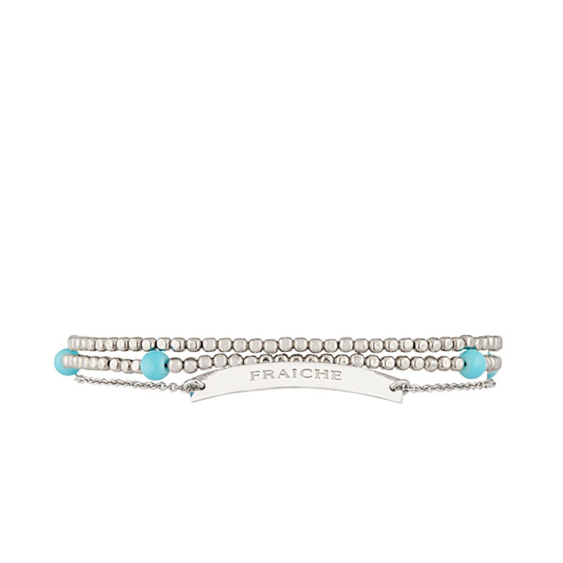 Bracelet Jonc à message "FRAICHE" argenté Bracelet Jonc à message "FRAICHE" argenté