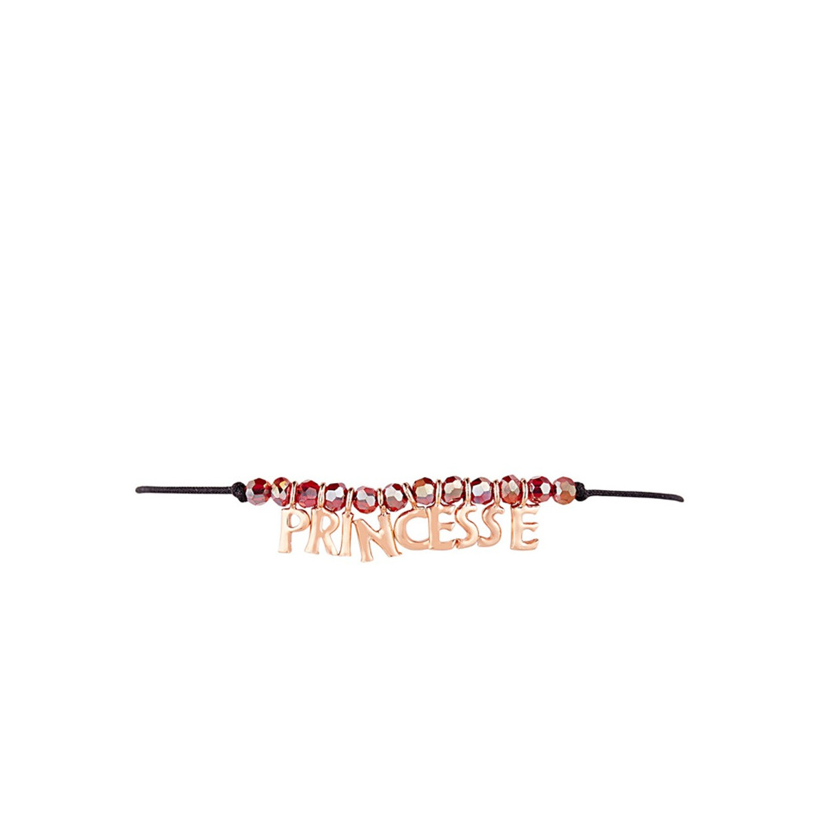 Bracelet Jonc à message "PRINCESSE" rosé "PRINCESSE" Bracelet cordon et lettering rosé à message
