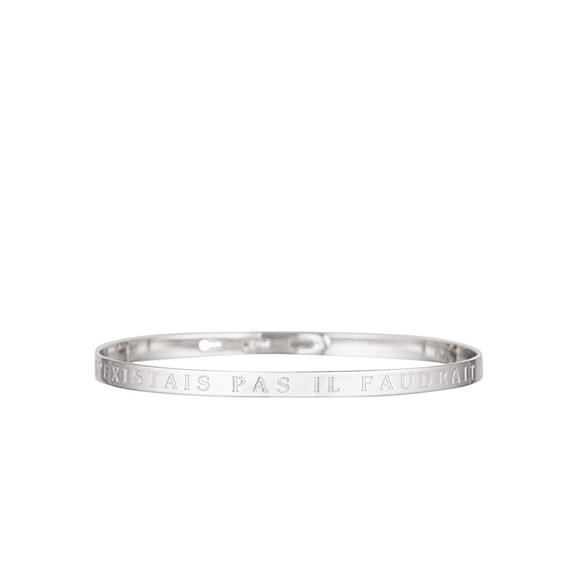Bracelet à message "Si Tu n'Existais Pas Il Faudrait T'Inventer" Laiton argenté