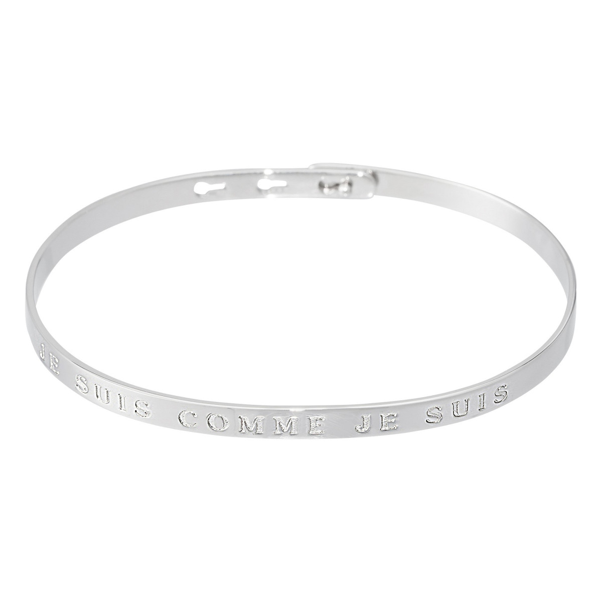Bracelet Jonc à message "JE SUIS COMME JE SUIS" argenté Bracelet à message "Je suis Comme Je suis" Laiton argenté