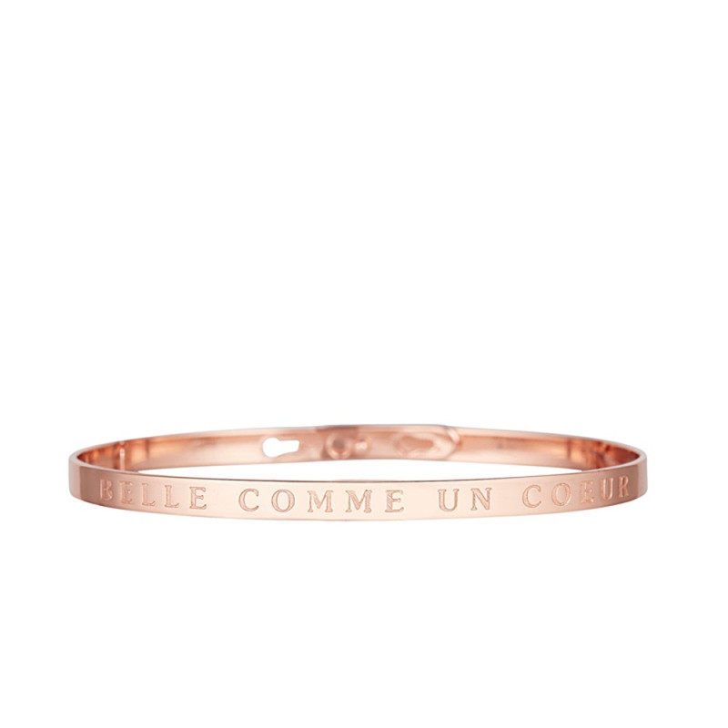 Bracelet Jonc à message "BELLE COMME UN CŒUR" rosé Bracelet Jonc à message "BELLE COMME UN CŒUR" rosé