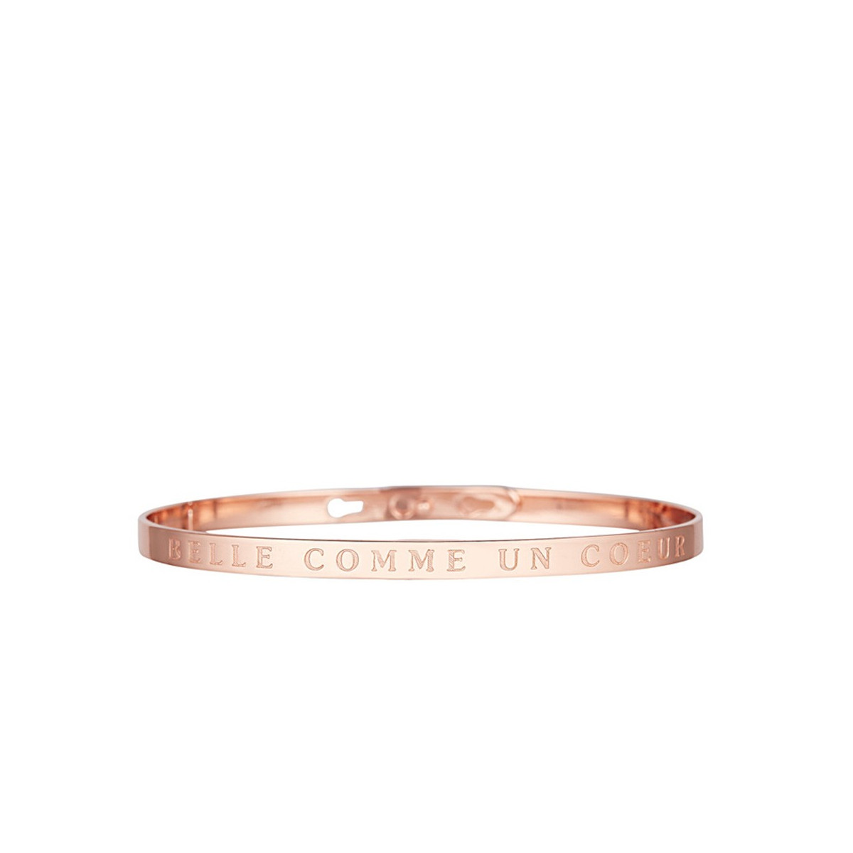 Bracelet à message "Belle Comme un Cœur" Laiton rosé