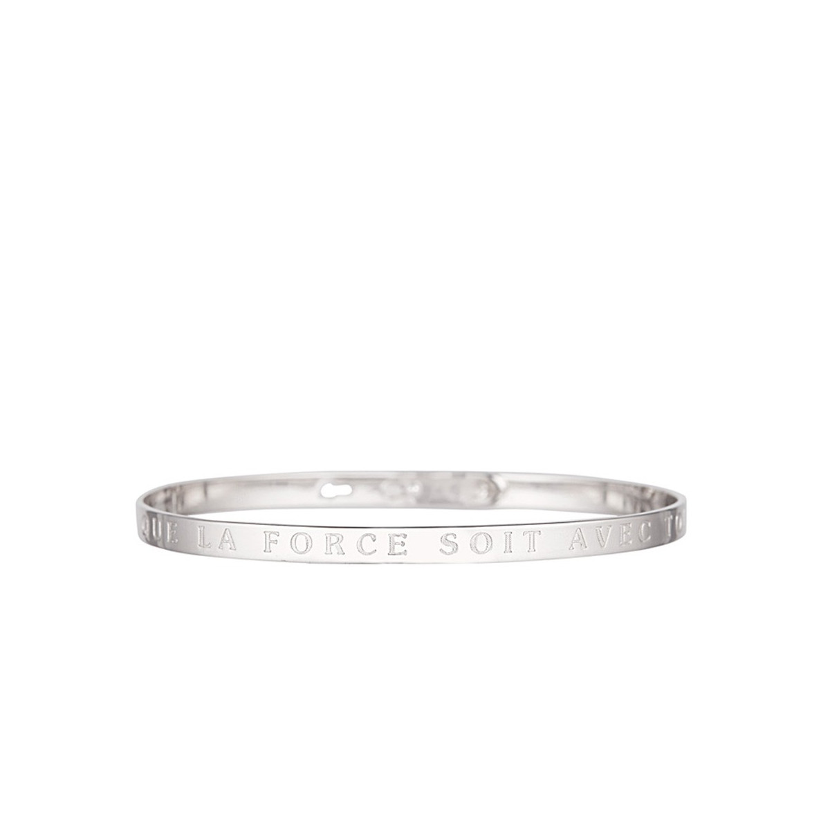 Bracelet Jonc à message "QUE LA FORCE SOIT AVEC TOI" argenté Bracelet à message "Que La Force Soit Avec Toi" Laiton argenté