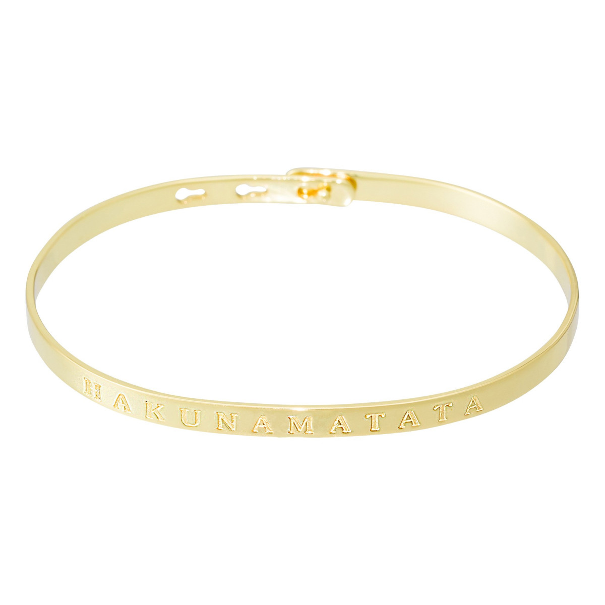 Bracelet Jonc à message "HAKUNAMATATA" doré Bracelet à message "Hakunamatata" Laiton doré