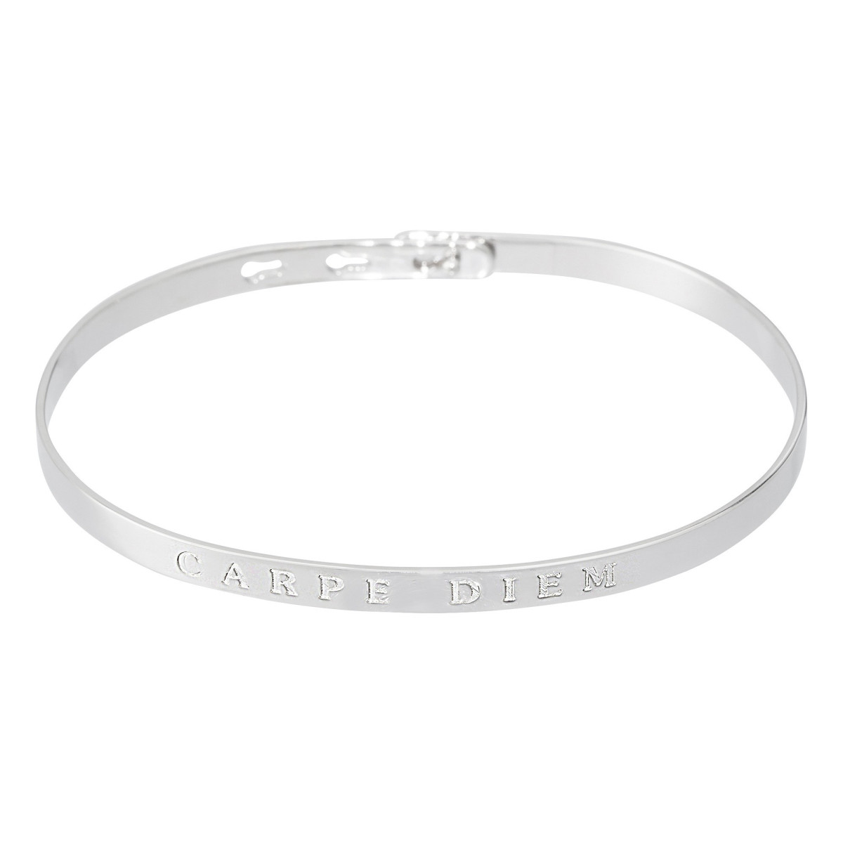 Bracelet Jonc à message "CARPE DIEM" argenté Bracelet à message "Carpe Diem" Laiton argenté