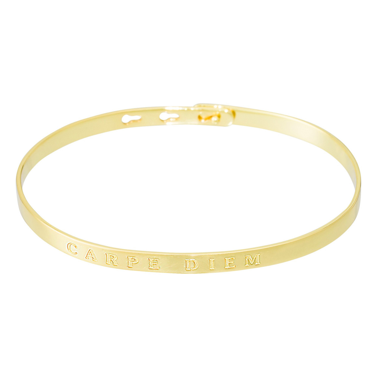 Bracelet Jonc à message "CARPE DIEM" doré Bracelet à message "Carpe Diem" Laiton doré
