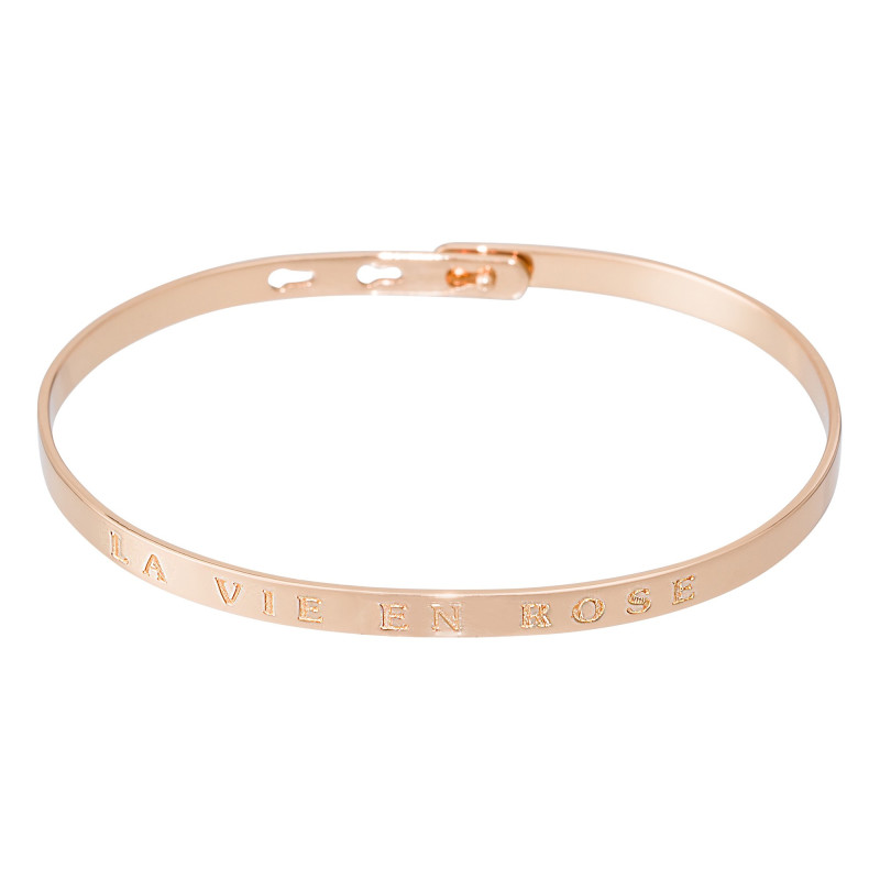 Bracelet Jonc à message "LA VIE EN ROSE" rosé Bracelet Jonc à message "LA VIE EN ROSE" rosé