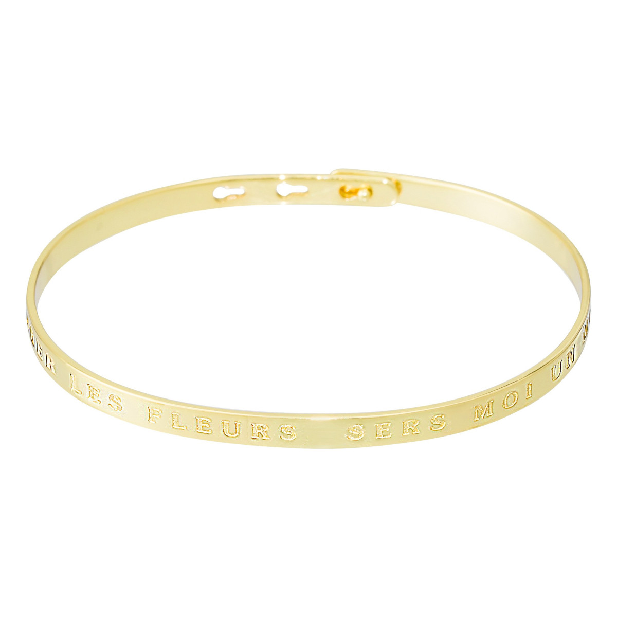 Bracelet à message "Laisse Tomber Les Fleurs, Sers Moi un Mojito" Laiton doré