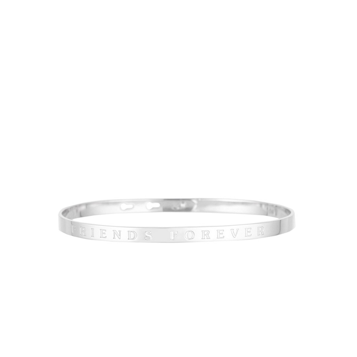 Bracelet Jonc à message "FRIENDS FOREVER" argenté Bracelet à message "Friends Forever" Laiton argenté