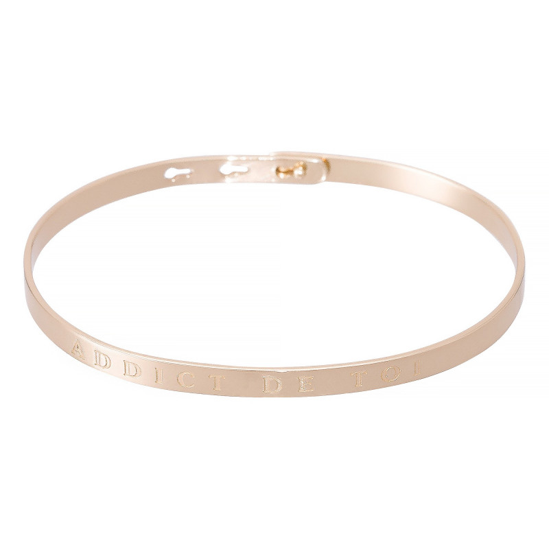Bracelet Jonc à message "ADDICT DE TOI" rosé Bracelet Jonc à message "ADDICT DE TOI" rosé