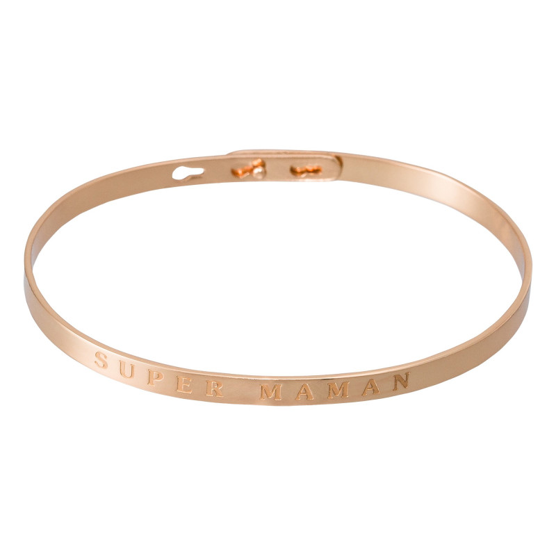 Bracelet Jonc à message "SUPER MAMAN" rosé Bracelet Jonc à message "SUPER MAMAN" rosé