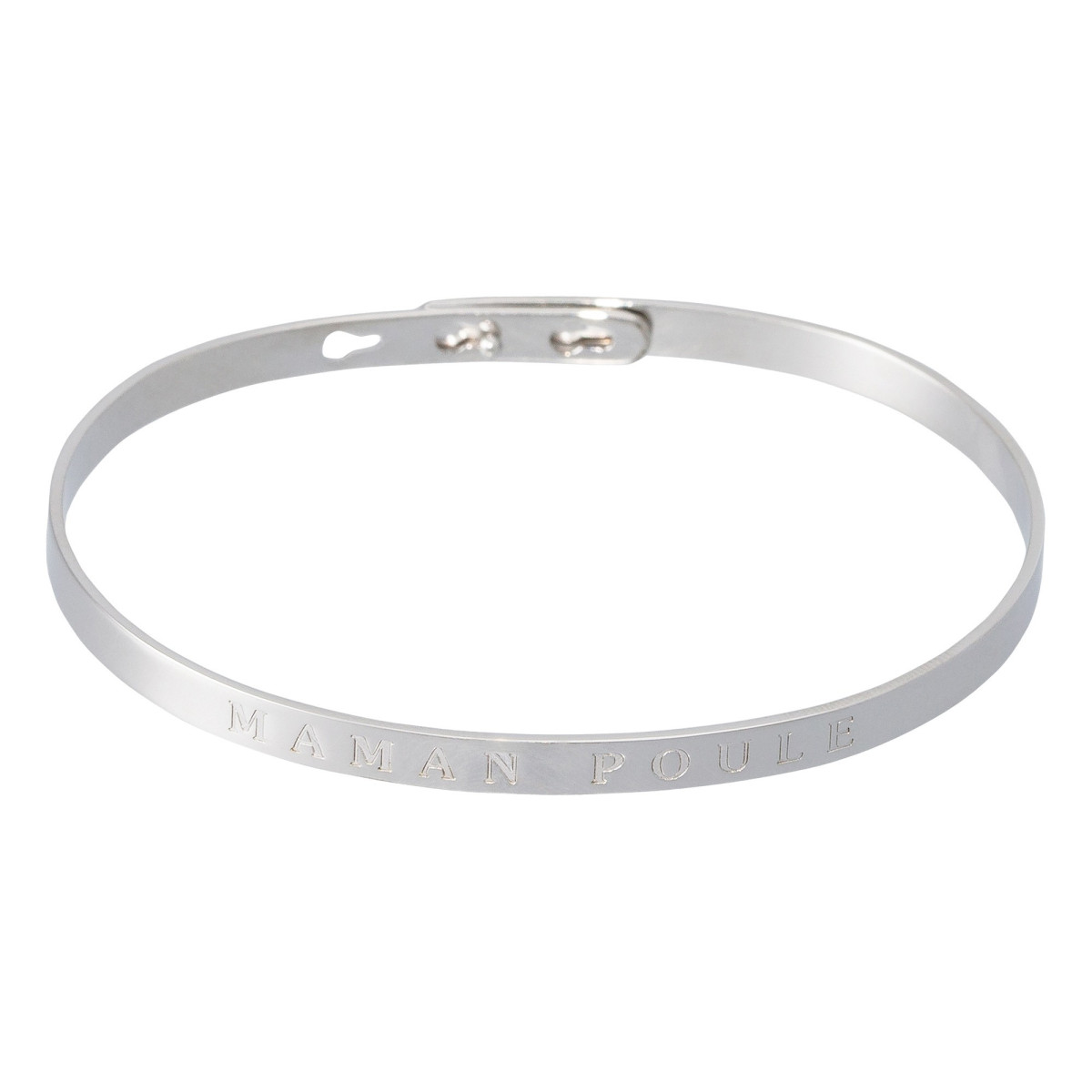 Bracelet à message "Maman Poule" Laiton argenté