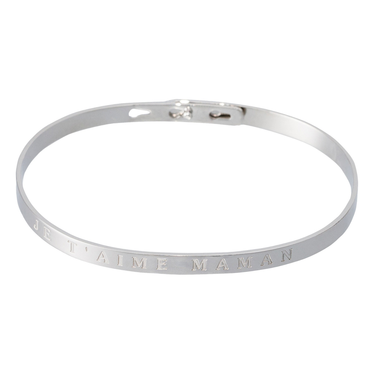 Bracelet à message "Je t'aime Maman" Laiton argenté