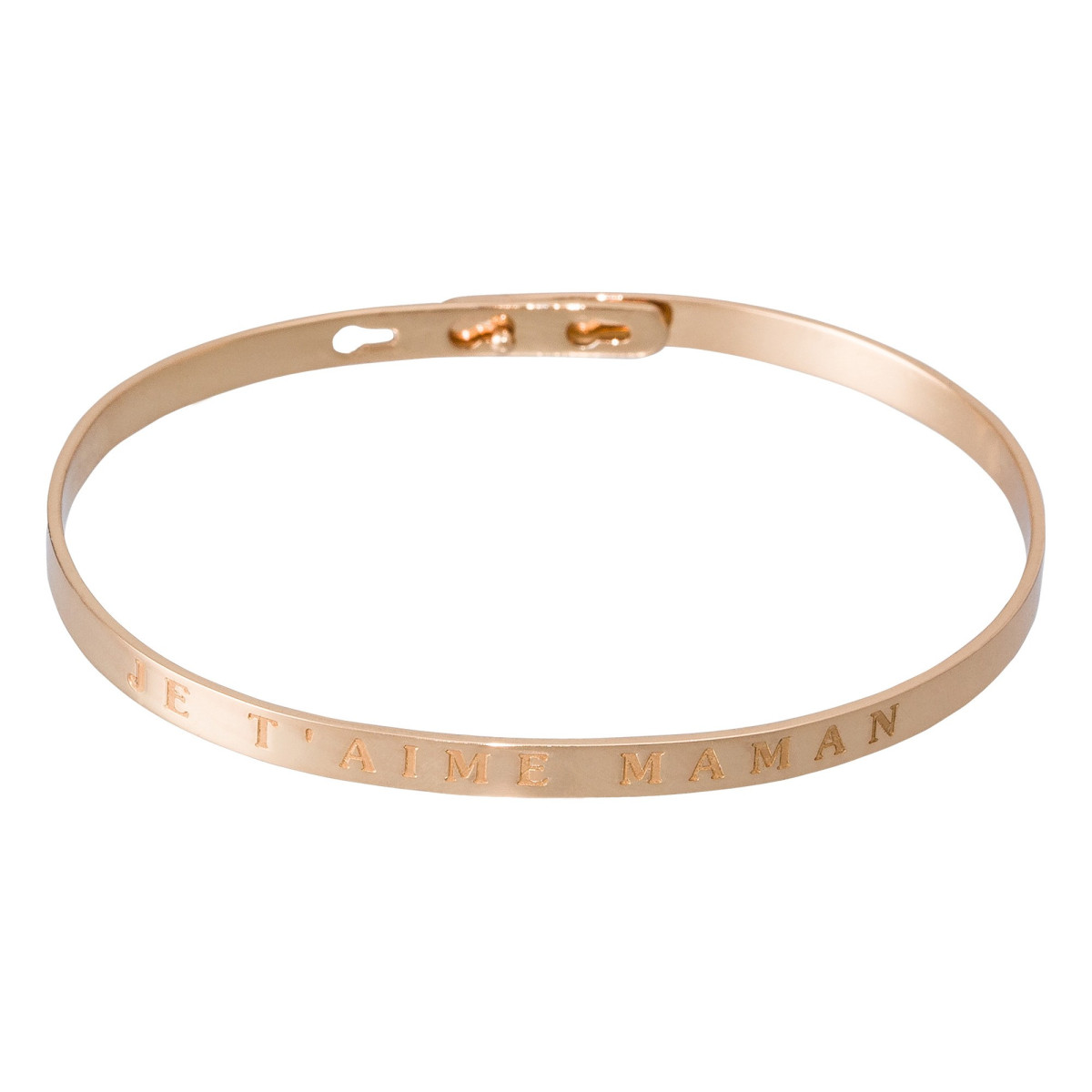 Bracelet à message "Je t'aime Maman" Laiton rosé