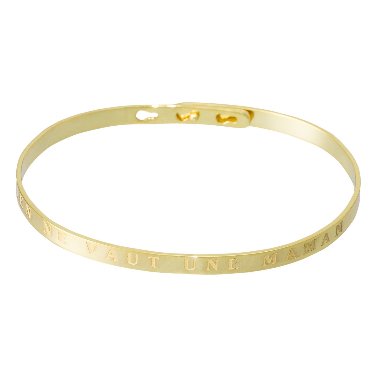 Bracelet Jonc à message "RIEN NE VAUT UNE MAMAN" doré Bracelet à message "Rien ne Vaut Une Maman" Laiton doré