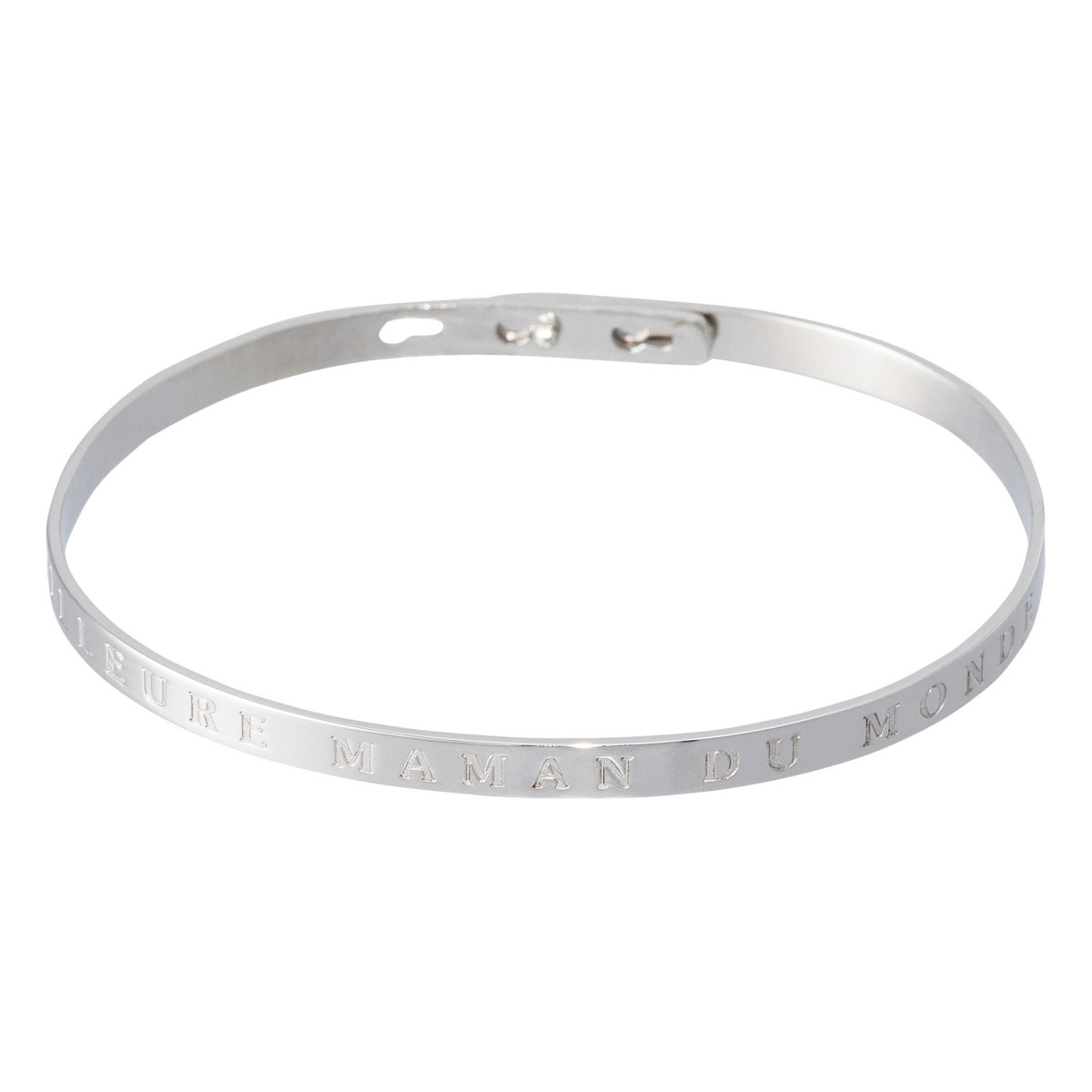 Bracelet à message "Meilleure Maman du Monde" Laiton argenté
