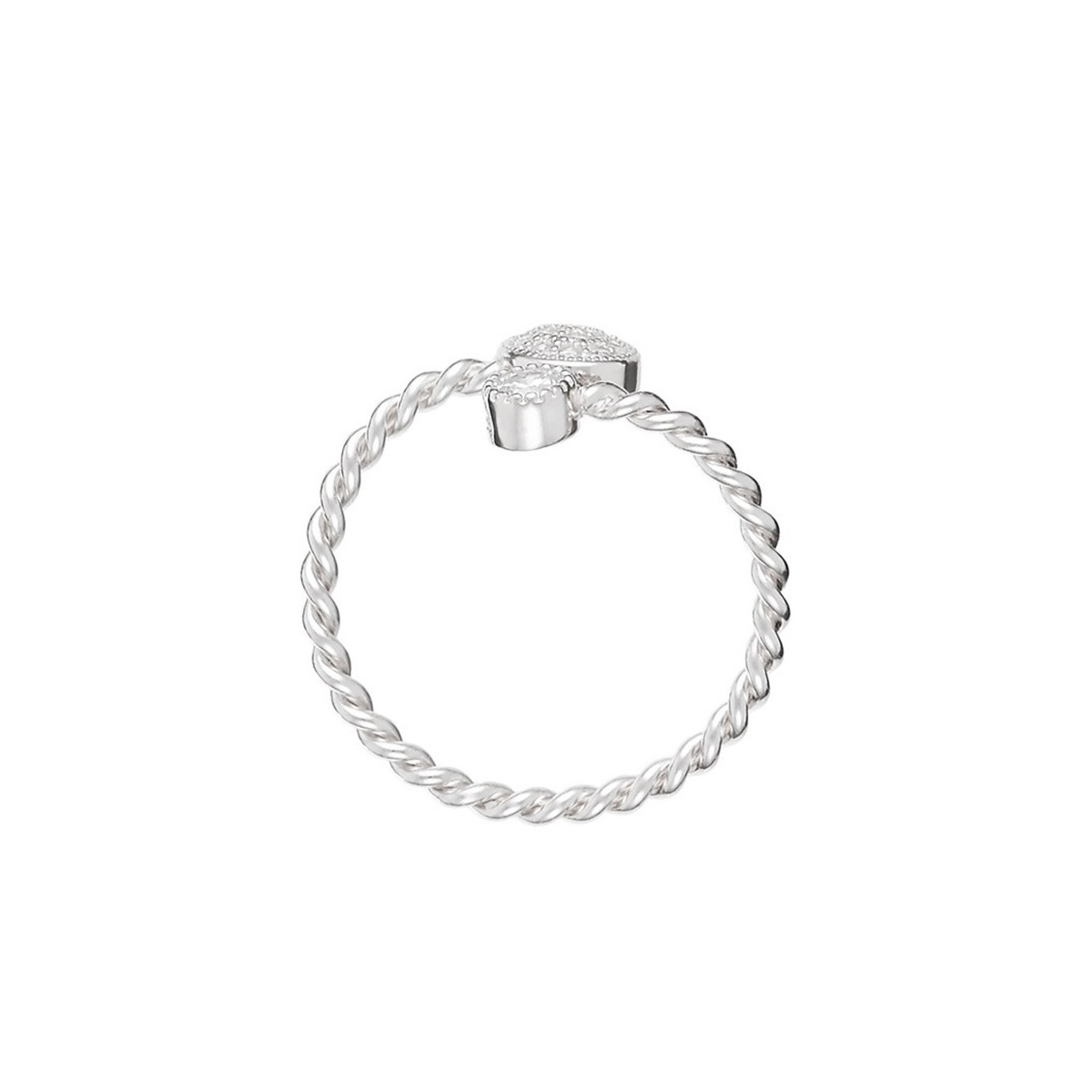 Bague argent et oxydes de zirconium "Atomia"