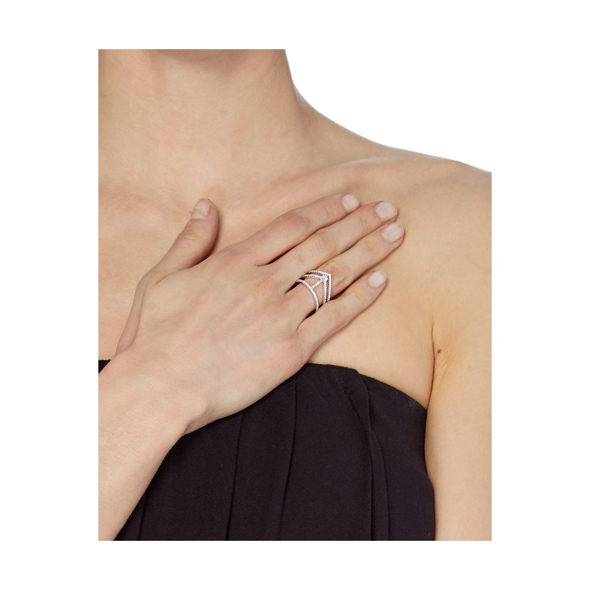 Bague argent et oxydes de zirconium "Augustine"